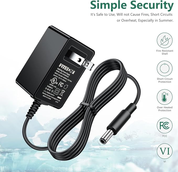 12V AC Power Adapter Compatible with Ivation Multipurpose Portable Spray Washer Power Cleaner, HUAHE Portable Power Cleaner; Charger for 20V Handheld Pressure Washer UL Listed