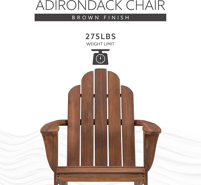 Linon Home Dcor Home Decor Teak Wood Stock Chair, 30.4" wx37.6 dx37.8 h, Stain