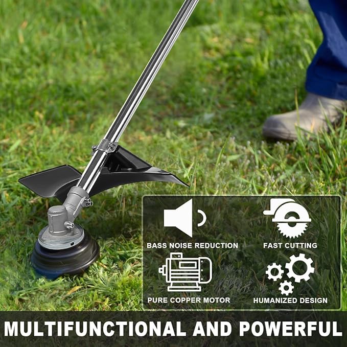 Weed Wacker Gas Powered 42.7CC Gas Brush Cutter 2-in-1 Cordless Grass Trimmer/Edger, 2-Cycle Gas String Trimmer with 2 Detachable Head for Lawn and Garden Care