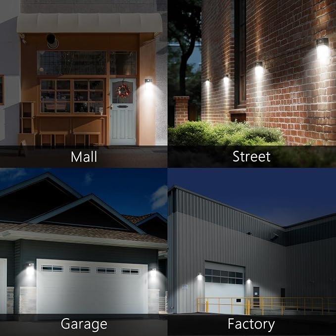 30W LED Wall Pack Light with Dusk to Dawn Sensor, 3600LM, 5000K Daylight, 120Vac Led Porch Lights, IP65 Waterproof Outdoor Security Lighting for Garage Warehouse Garden, ETL Certified, 6 Pack