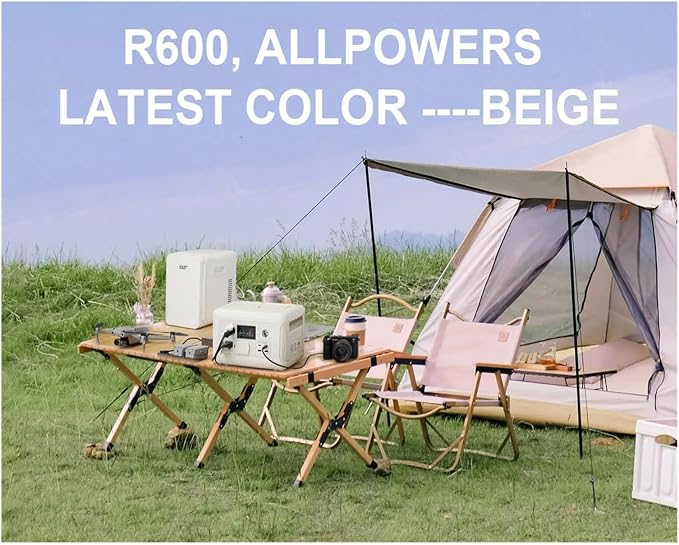 For ALLPOWERS, R600 Portable Generator 299Wh 600W Powerstation With AC Outlets LiFePO4 Battery For Home Tents Outdoor RV Camping(1pcs,AU)