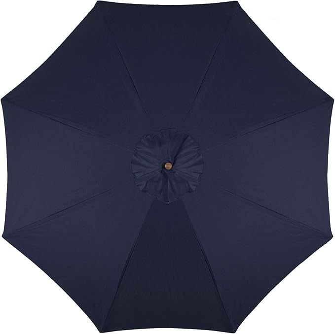 Northlight 9ft Outdoor Patio Market Umbrella with Wooden Pole, Navy Blue