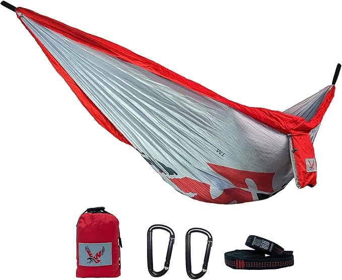 Rincon Official (Eastern Washington) University College Hammock - Premium 210T Nylon, Spacious 112 x 74 inches (LxW) Double & Single Camping Hammock - Portable Outdoor Gear for Students and Alumni