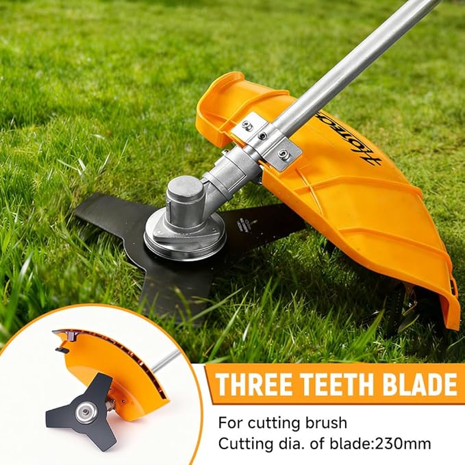 Hoteche 1000W Electric String Trimmer & Brush Cutter, 10500RPM with 350MM/230MM Cutting Diameter, Orange & Black, Color Box