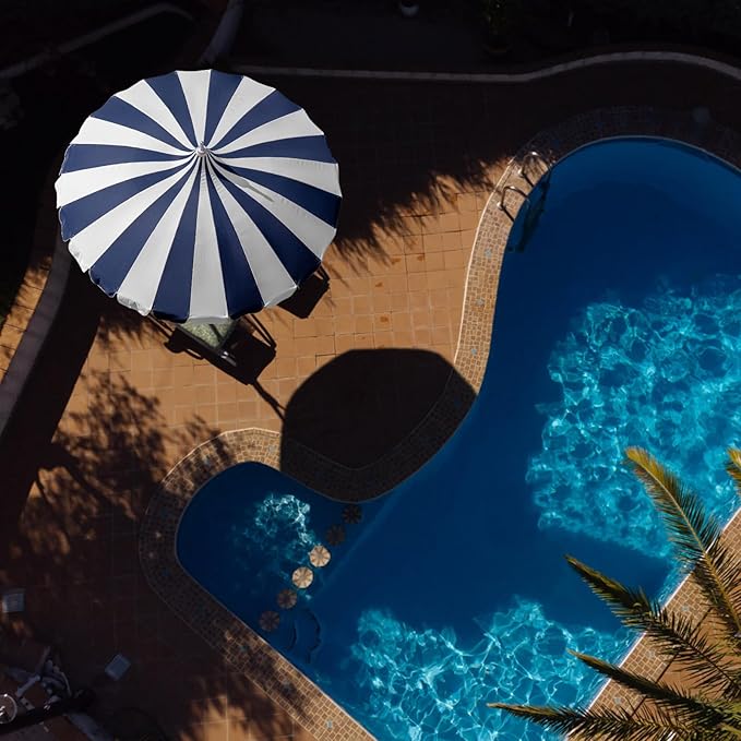 8Ft Patio Pagoda Umbrella, UV Protect Pool Umbrellas with Heavy Duty Pole, Outdoor Market Umbrella for Holiday Garden Backyard