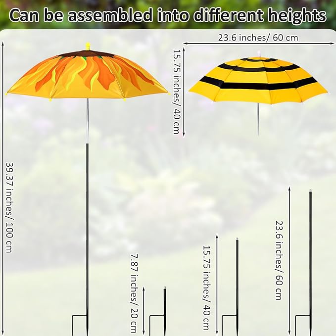 Plant Umbrellas for Outdoor Plants, Large Garden Plant Umbrella Shade Upgraded Adjustable Angle Height for Potted Plants Garden Beds