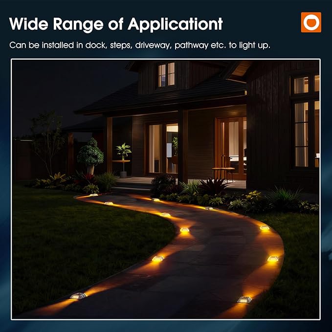 addlon Solar Dock Lights Marine 8 Pack, 2CCT Outdoor Driveway Marker Deck Lights, IP67 Waterproof, Solar Powered Deck Light for Pathway Warning Step Sidewalk Patio, Warm White & Cool White, FCC