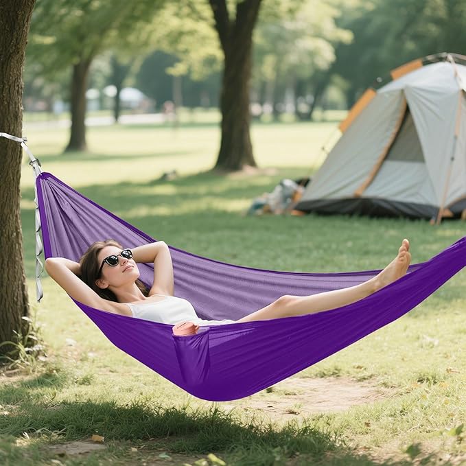 Indigo Solid Color Pure Plain Purple 330lb Capacity Camping Hammock Indoor Hammock for Outside Beach Patio Garden hamacas para Patio