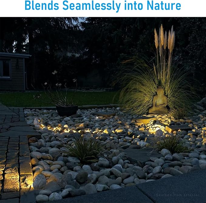 LEONLITE 5CCT LED Rock Lights Outdoor, 5W Low Voltage Landscape Spot Light for Garden, Yard, Decorative Stone Light, 12-24V AC/DC, CRI90, 200lm, IP65 Waterproof, Triangle, Light Gray, Pack of 2