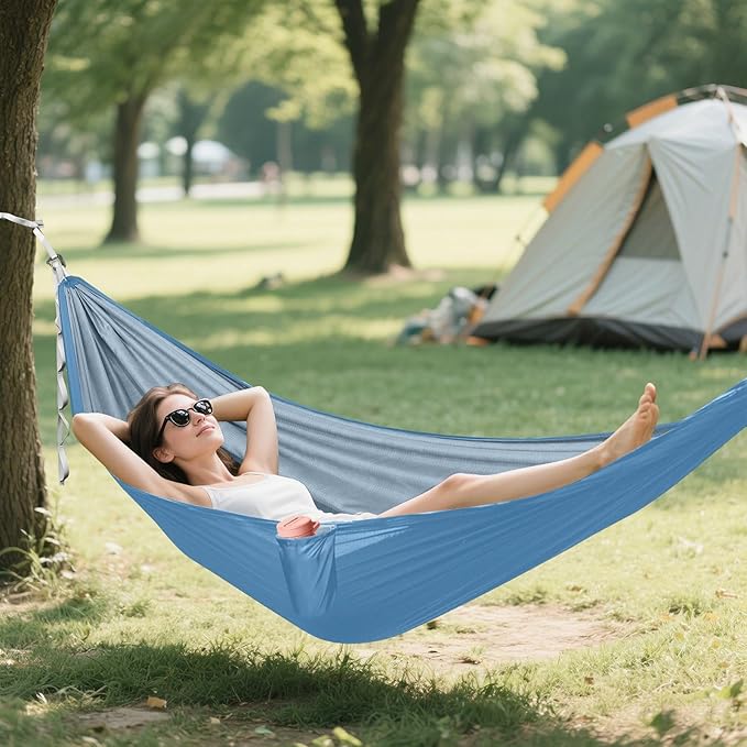 Steel Blue Solid Color Pure Plain 330lb Capacity Hammocks for Camping Backyard Hammock for Camping Travel Accessories accesorios para Camping