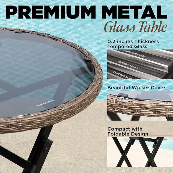 Idzo Metal Wicker Bistro Set with Round Table