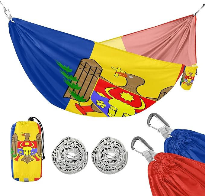National Flag of Moldova Hammocks with Portabl Carry Bag Backyard Hammock for Indoor Outdoor Patio