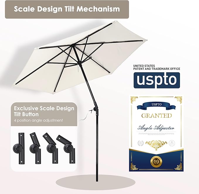 Yescom 7.5ft Outdoor Bistro Market Table Umbrella for Restaurant Cafe Rental Patio 250th Celebration Lawn Party Event Shade Yard Deck Railing Parasol