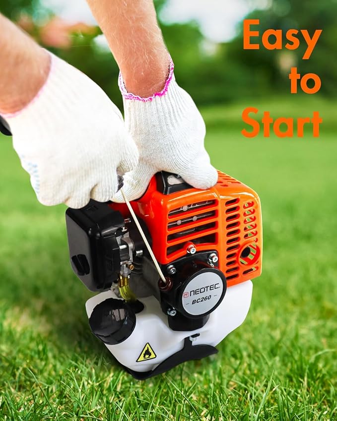 NEO-TEC 26cc 3-in-1 Gas String Trimmer 17" Gas Powered Weed Eater & Weed Wacker, 2-Cycle Lawn Edger & Brush Cutter Lightweight Yard Tool with Shoulder Strap & Rubber Handle