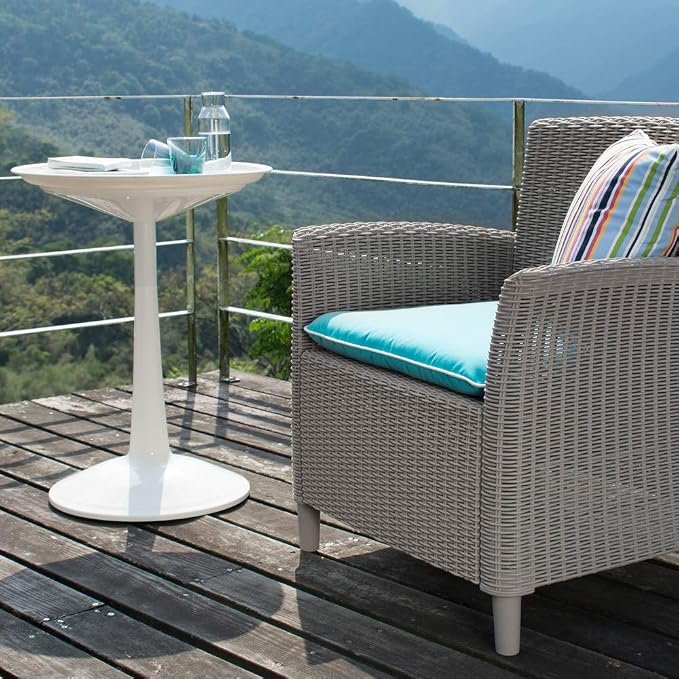 Lagoon Sprout White Round Side Table