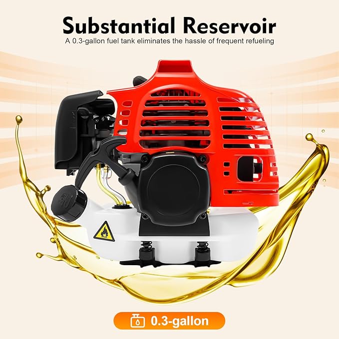 51.7CC 2 Stroke Gas Powered Weed Eater Weed Trimmer 4-in-1 Hedge Trimmer and Chainsaw, Multi Functional Garden Trimming Tools w/Extension Bar for Gardens Parks Yards