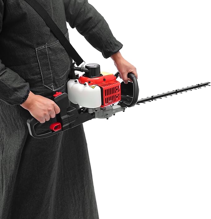 22.5CC Grass Trimmer,2-Stroke Engine Gas Lawn Mower,Double-Edged Hedge Machine with Handle Swivel Angle,25.59In Mowing Width, Grass Trimmer&Edger for Sawing Lawn Edges, Lawns, Weeds,High Hedges,Etc