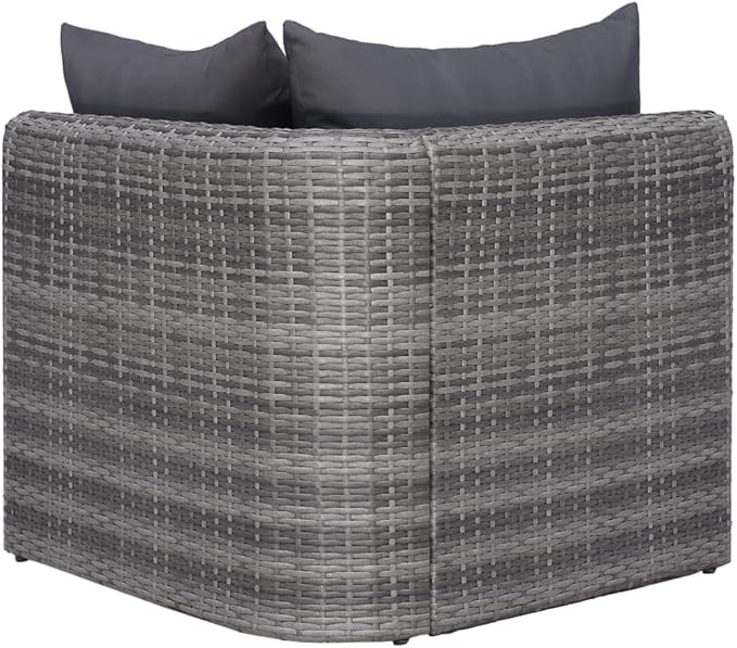 Patio Lounge Set with Cushions,Outdoor Tables and Chairs,Outdoor Furniture Sets,Patio Conversation Sets,for Garden,Deck,Backyard,8 Piece Poly Rattan Gray