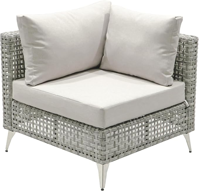 YOPTO 7-Piece Wicker Patio Furniture Set with Water Resistant Thick Cushions & Coffee Table,Outdoor Conversation Set Sectional Sofa W/Removable Cushions Cover,Free Combination,for Patio,Backyard,Gray