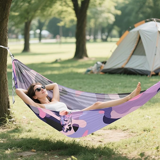 Camouflage Purple Pink 330lb Capacity Outdoor Hammocks Fabric Hammock for Outside Patio Backyard Poolside hamaca para adultos