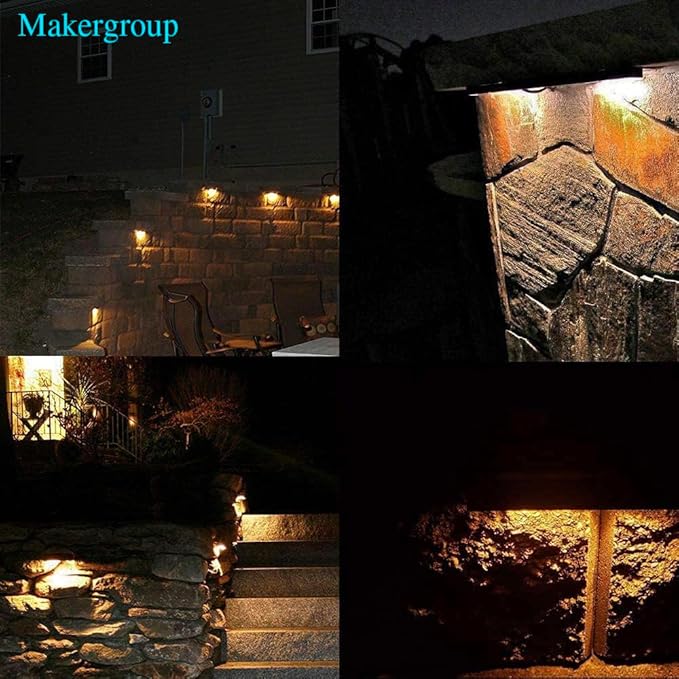 LED Deck Lights 12V Low Voltage 7" Hardscape Lights Perfect for Outdoor Kitchen Landscape Lighting Step Deck Paver Rock Lights Retaining Wall Lights Warm White 2700K 1.5-Watt