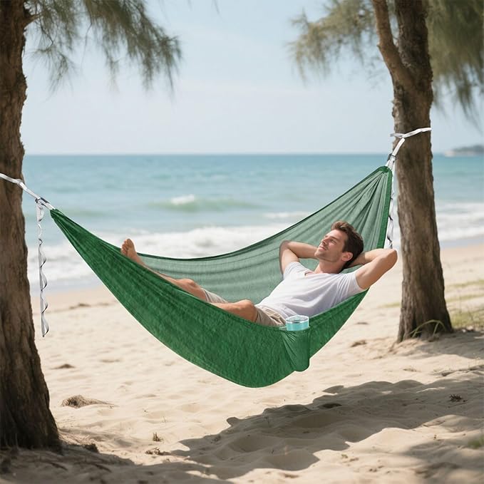Green Solid Color 330lb Capacity Hammocks for Camping Swing Hammock for Indoor Outdoor Patio Base para poner hamaca