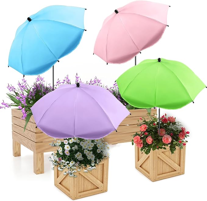 Plant Umbrellas for Outdoor Plants, 26" Larger Plant Shade for Potted Plants and Garden Beds, 40" Adjustable Angle Sun Protection Shade Cover Garden Umbrella for Plants, Flowers, Vegetables