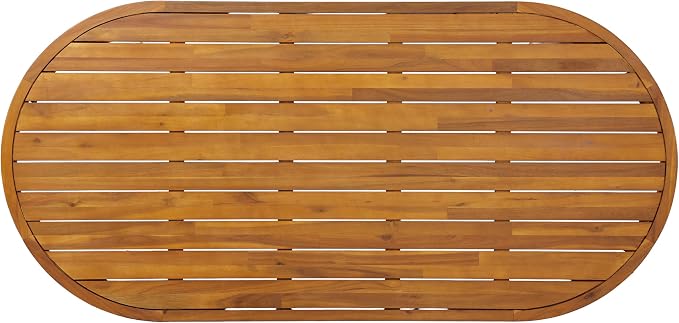 Christopher Knight Home Dorium 70" Oval Outdoor Dining Table, Acacia Wood Patio Dining Table for 4-6 People, Solid Wood Outdoor Table for Patio Deck Garden Backyard Dining, Teak