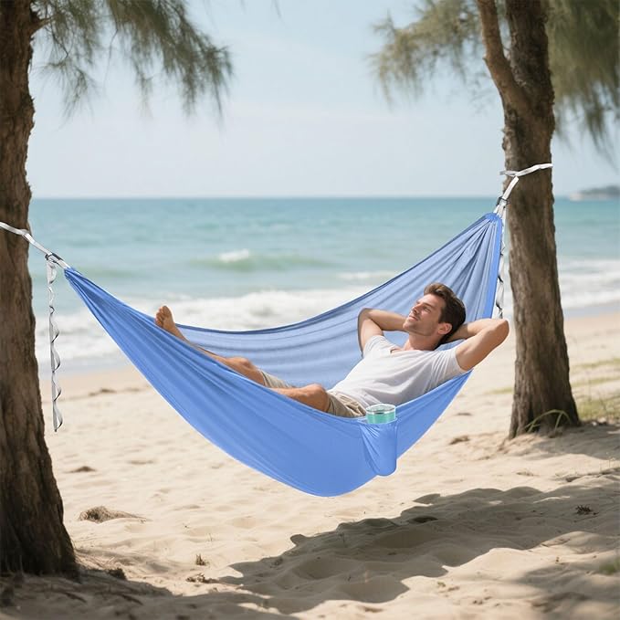 Blue Solid Color 330lb Capacity Hammocks with Portabl Carry Bag Fabric Hammock for Patio Backyard Lounge Base hamacas para Patio