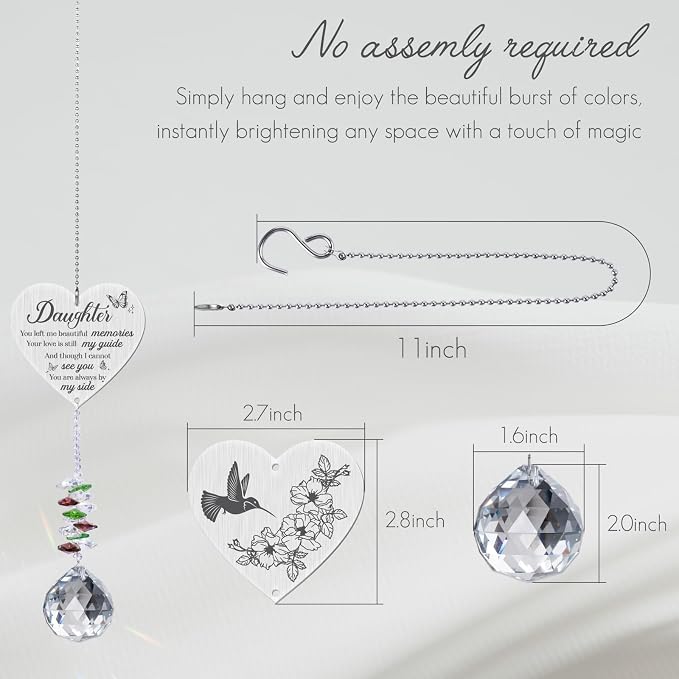 Memorial Gifts for Loss of Daughter,Bereavement Suncatcher Crystal Rainbow Maker,Elegant Keepsake for Deceased Daughter,Durable Sympathy Gift