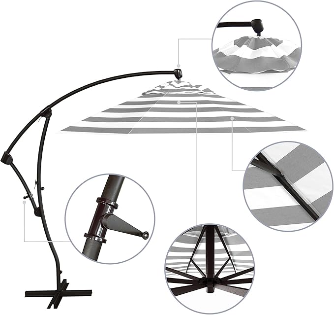 California Umbrella 9-Foot Offset Cantilever Patio Umbrella Infinite Tilt