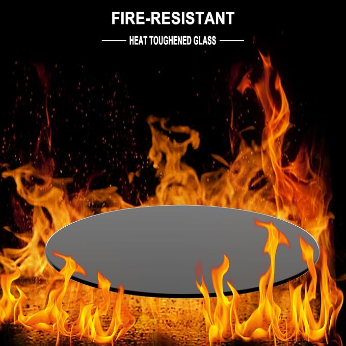 20" Tempered Glass Table Top Round Black Table Surface 1/4'' Thick Pencil Polished Edge Multipurpose for Dining, Coffee, Restaurant and End Table (20 inch-Black)