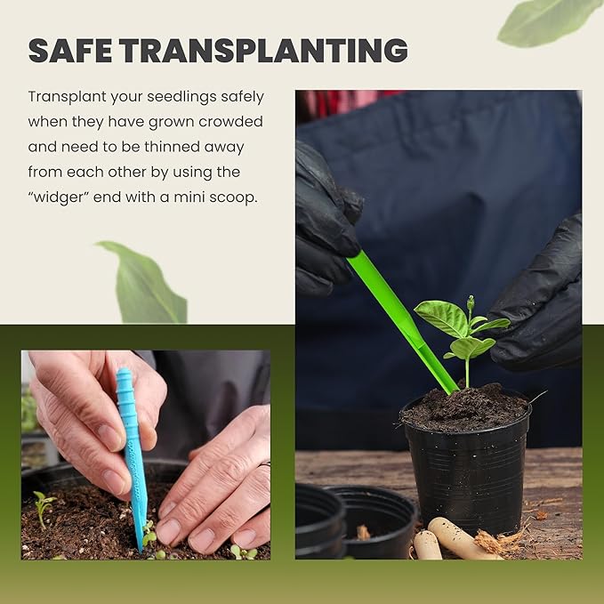 Dibby Seed Sowing Garden Tool Dibber Planter Transplanter – Sow Seeds at the Right Depth – Easily Transplant Delicate Seedlings (Little Dibby) Orange