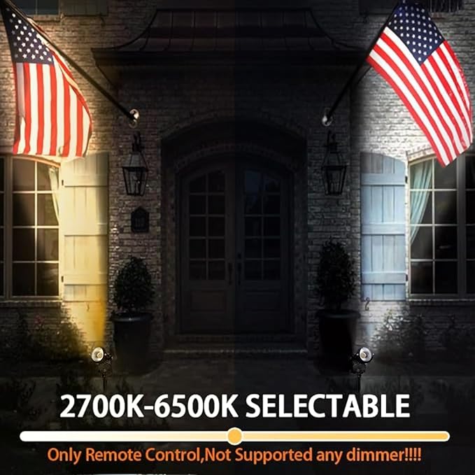 LED Landscape Lights Spot Lights Outdoor for Yard Garden Decor Spotligh with Remote, N~CCT 2700k~6000K IP68 Waterproof Landscape Lights for Yard,Patio,Lawn, Wall, Flood,Driveway (6, High Voltage)