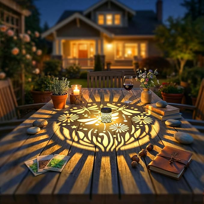 2 Pack Solar Fence Lights Outdoor Wall Lights Metal Solar Powered Deck Step Stair Lights Dragonfly Theme Waterproof Fence Solar Light for Garden Post Patio Yard Decor, Gardening Gifts for Women Mom