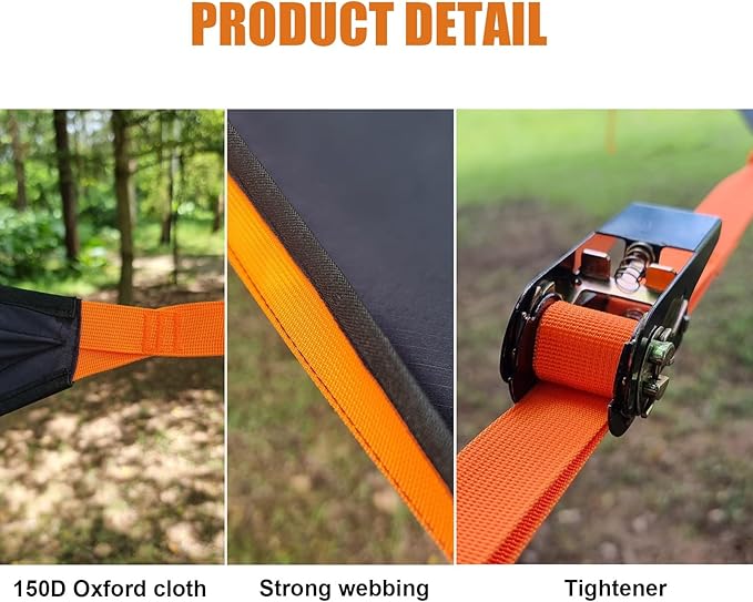 Triangle Hammock, 13Ft Extra Large Multi Person Camping Hammock, Outdoor Aerial Hammock 3 Point, Max 500lbs