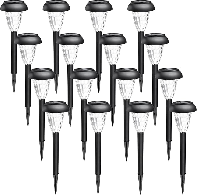 GIGALUMI 16 Pack Solar Light Outdoor Waterproof, Cool White Pathway Lights Solar Powered, Landscape Lighting, Garden Lights for Decor, Patio, Garden, Yard, Pathways, Walkway | Solar Powered Landscape Lighting, Solar Garden Light for Decor, Patio, Garde...