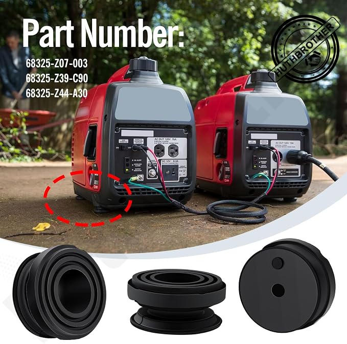 68325-Z07-003 Lower Rubber Foot Pads - by Huthbrother, Compatible With HD EB2000i & EU2000i, Fits Generator Lower Foot Rubber for EU2200 and EB2200 - Replace 68325-Z39-C90, 68325-Z44-A30 (4)