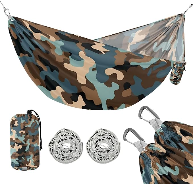 Camouflage Brown Blue 330lb Capacity Outdoor Hammock Tree Hammock for Outside Patio Backyard Poolside hamacas para Deck
