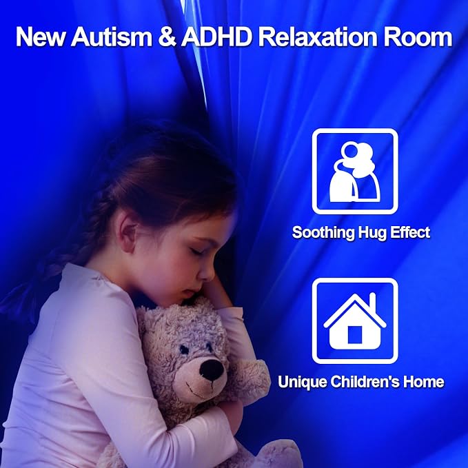 Sensory Swing for Kids Indoor/Outdoor Double Layer Therapy Cuddle Swing with 360 Swivel Hanger Kit - Adjustable for Child & Adult with Aspergers/Autism (Star Blue)