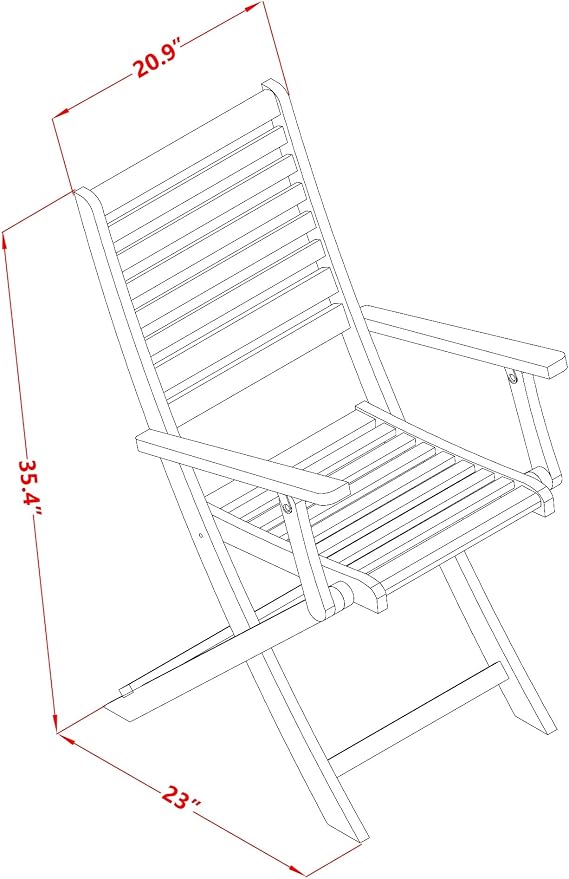 East West Furniture AEBS5CANA 5 Piece Patio Garden Table Set Includes a Rectangle Outdoor Acacia Wood Dining Table and 4 Folding Arm Chairs, 36x60 Inch, Natural Oil