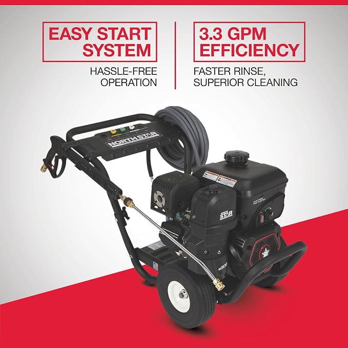 NorthStar Gas Cold Water Pressure Washer, 3600 PSI, 3.0 GPM, NorthStar Engine