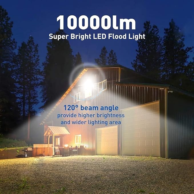 4Pack LED Flood Light Outdoor,150W LED Work Light 15500lmwith 6FT US Plug,IP66 Waterproof Exterior Security Lights,6000K Daylight White Outside Floodlights Slim Design for Playground Yard
