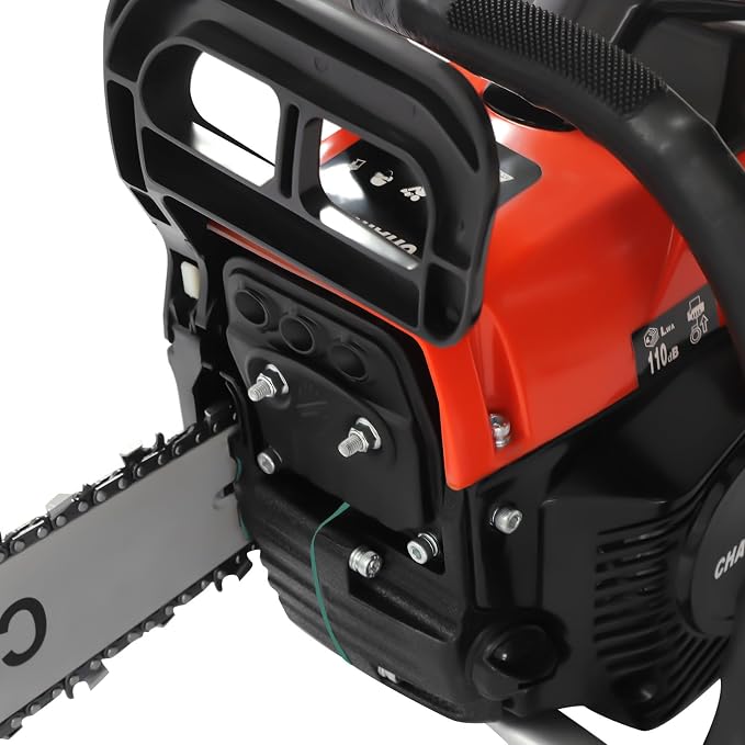 18Inch Gas Chainsaw, 2-Stroke 4.4HP Engine Handheld Gas Power Chain Saw with Air-cooled, Pull Start Petrol Saws Set for Wood Cutting, Garden Pruning, Forest Logging, 10500RPM