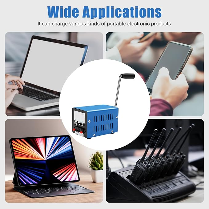 Manual Hand Cranking Generator Portable High Power Hand-cranked Charging Generator USB Charging Emergency Dynamotor for Outdoor Travel Camping Hiking Survival Activities