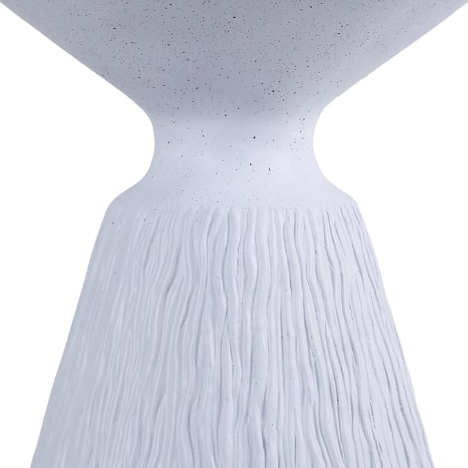 16.73" Cement End Tables for Patio,Aqua Grey | Modern Small Round Side Accent Table,Tree Stump Garden Stool Drum Indoor and Outdoor