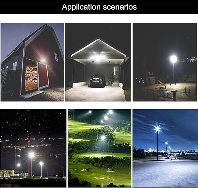 2Pack LED Flood Light Outdoor,250W LED Work Light 26500lmwith 6FT US Plug,IP66 Waterproof Exterior Security Lights,6000K Daylight White Outside Floodlights Slim Design for Playground Yard