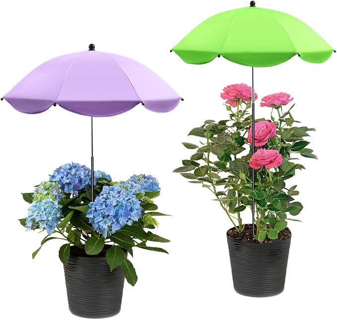 Plant Umbrellas for Outdoor Plants, 26" Larger Plant Shade for Potted Plants and Garden Beds, 40" Adjustable Angle Sun Protection Shade Cover Garden Umbrella for Plants, Flowers, Vegetables