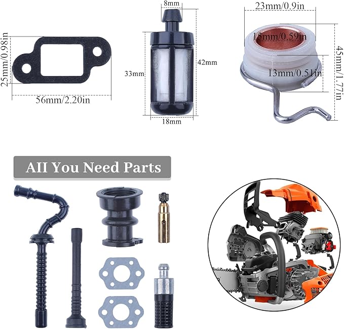 Intake Manifold Boot Oil Pump Worm Gear Fuel Oil Hose Filter Kit For STIHL 025 023 021 MS250 MS230 MS210 Chainsaw Parts