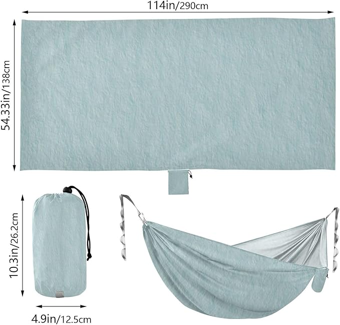Bright Blue Solid Color 330lb Capacity Camping Hammock with Hanging Rope Swing Hammock for Camping Travel Accessories hamaca para adultos